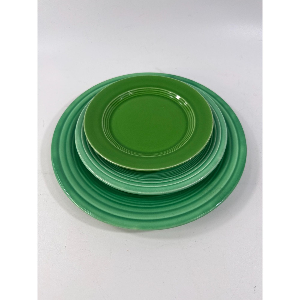 Fiesta Ware Green plates lot 3 Vintage